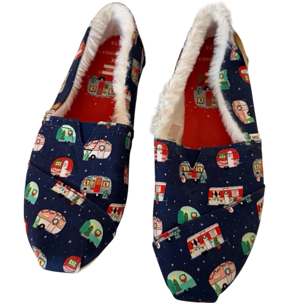 Toms x Paper Source Alpargata Holiday Camper Shoes, Size 7.5